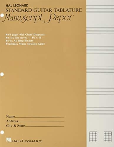 Hal Leonard Standard Guitar Tablature Manuscript Paper