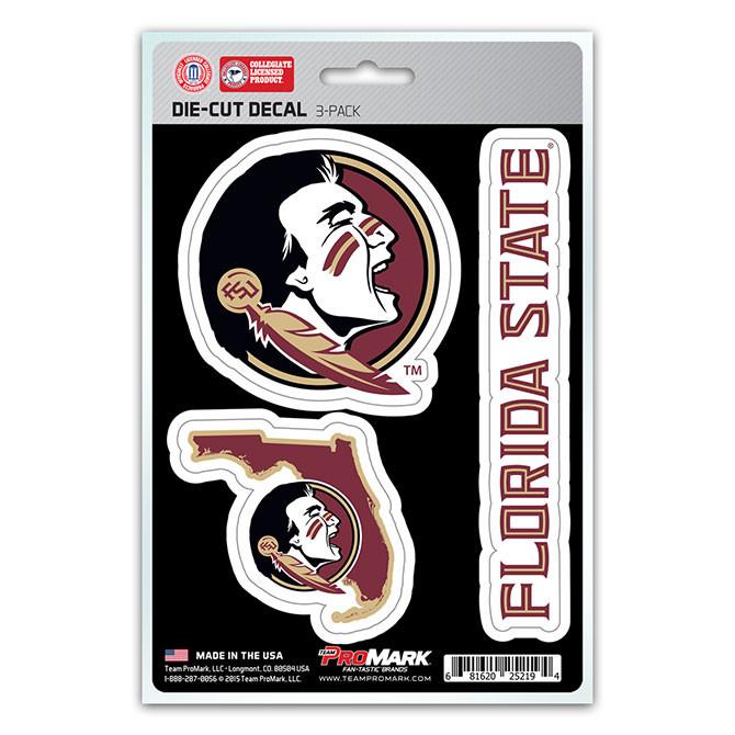 Florida State Seminoles Die Cut Team Decals 3pk