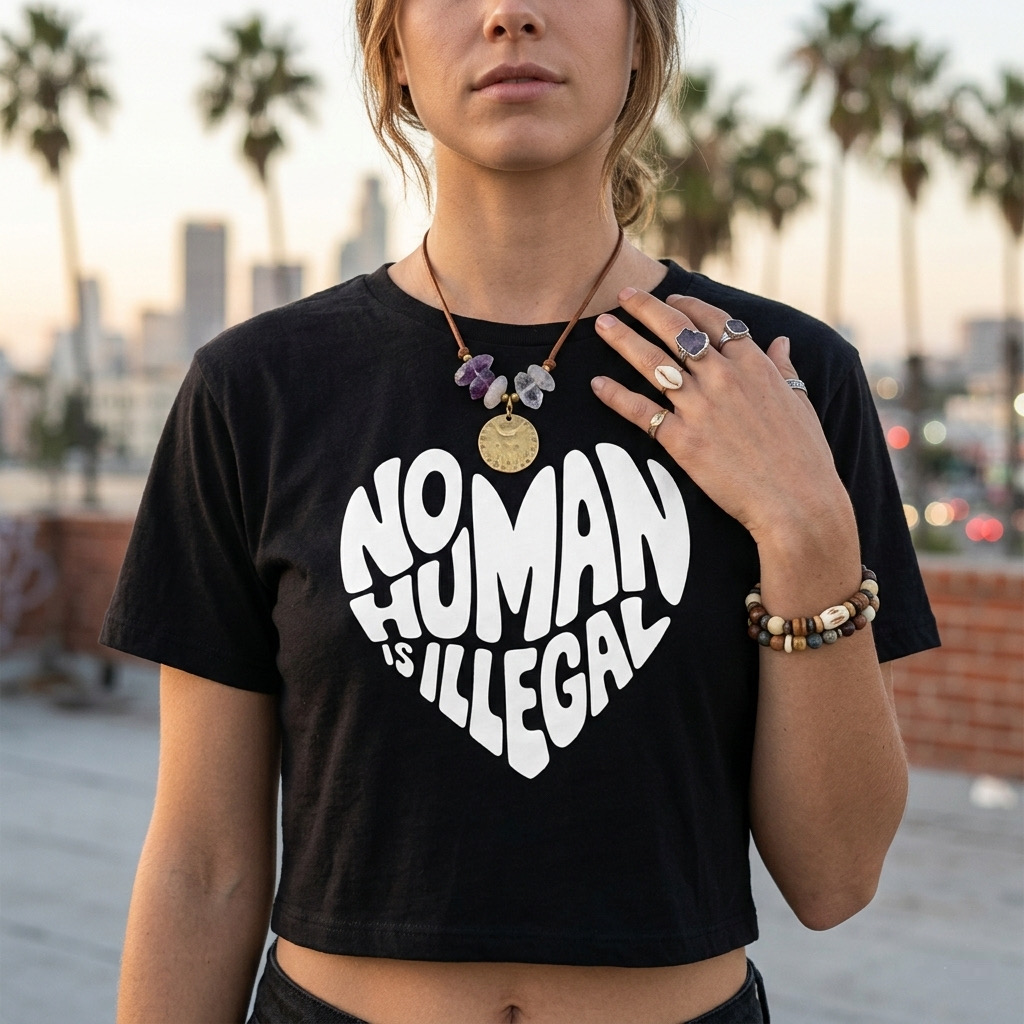 No Human Is Illegal Crop Top