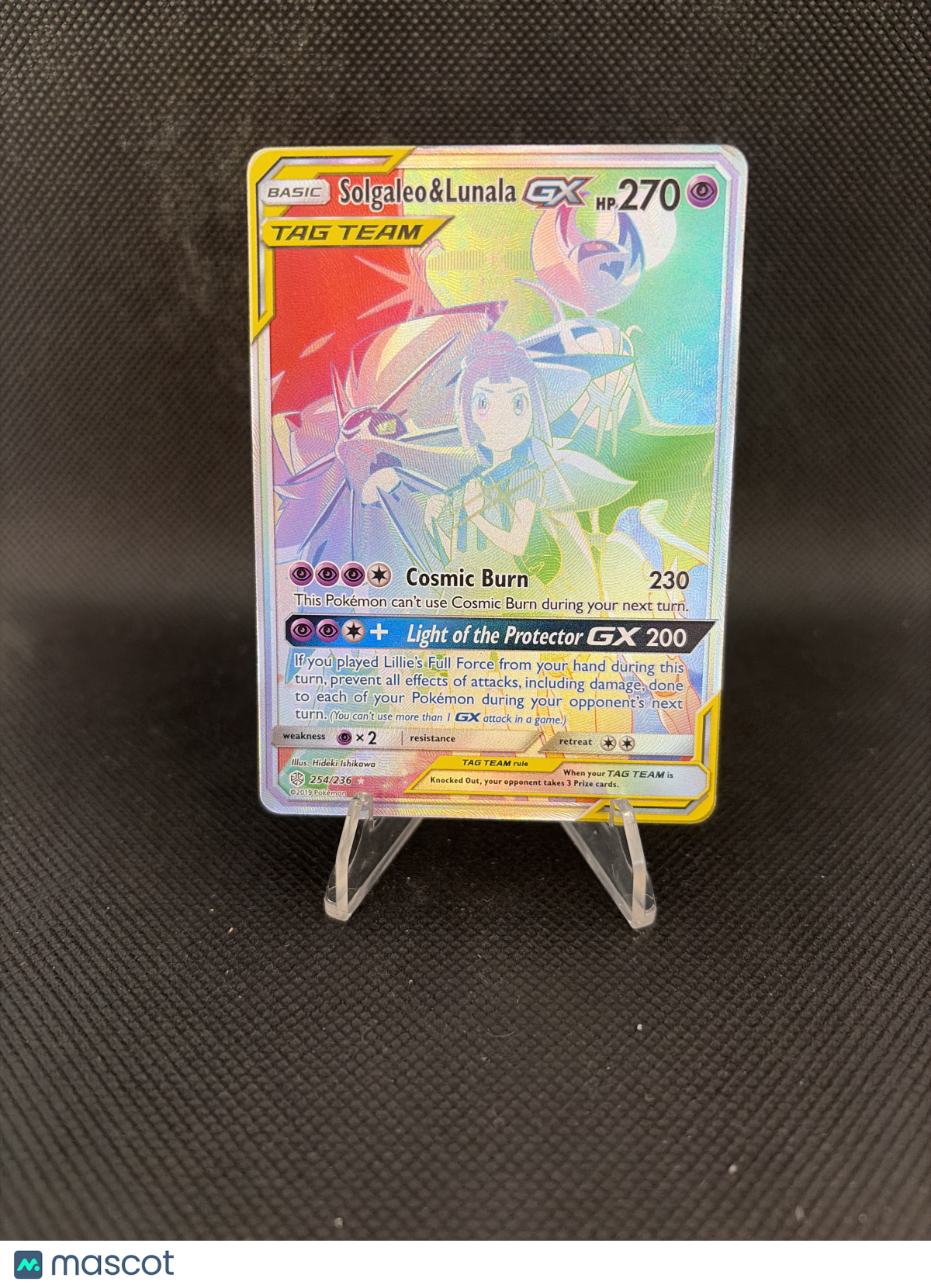 2019 Cosmic Eclipse Solgaleo & Lunala GX Rainbow 254/236