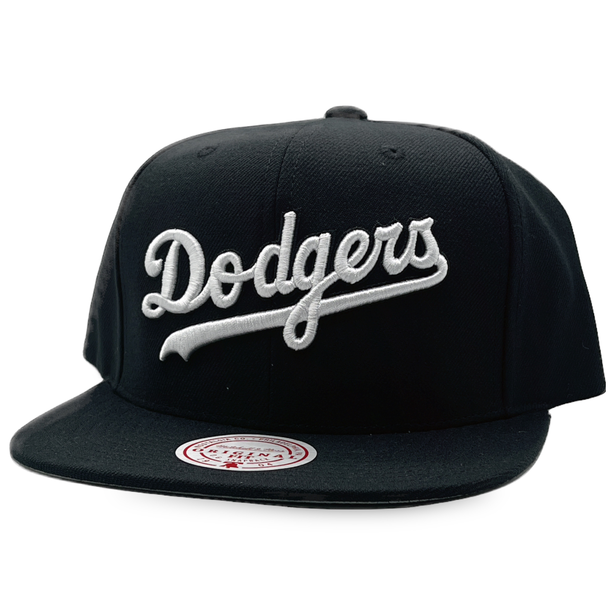Los Angeles Dodgers Black Script Mitchell and Ness Snapback Hat