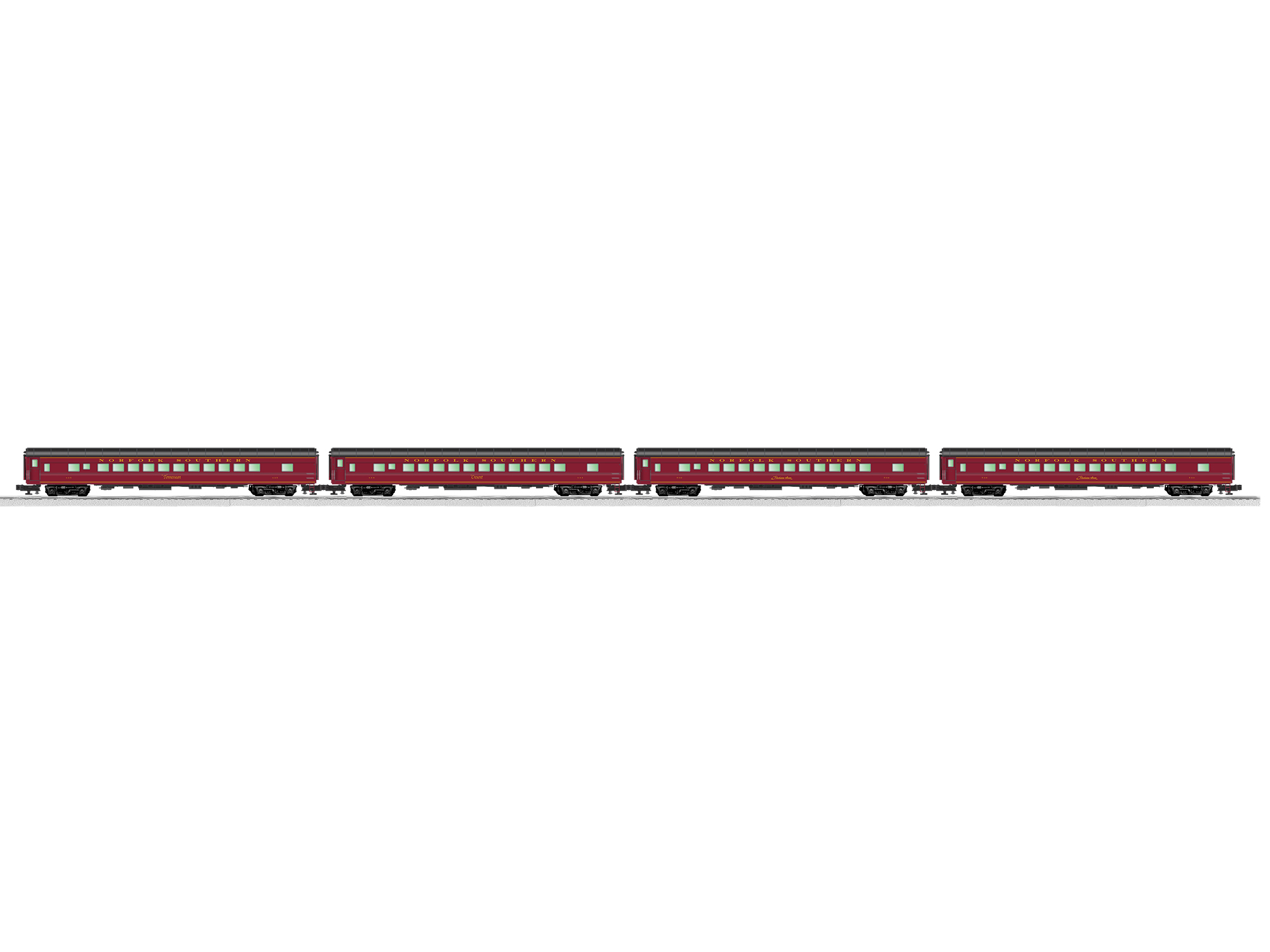 Lionel Norfolk Southern Excursion Coach 4 Pack 2227250 O Scale