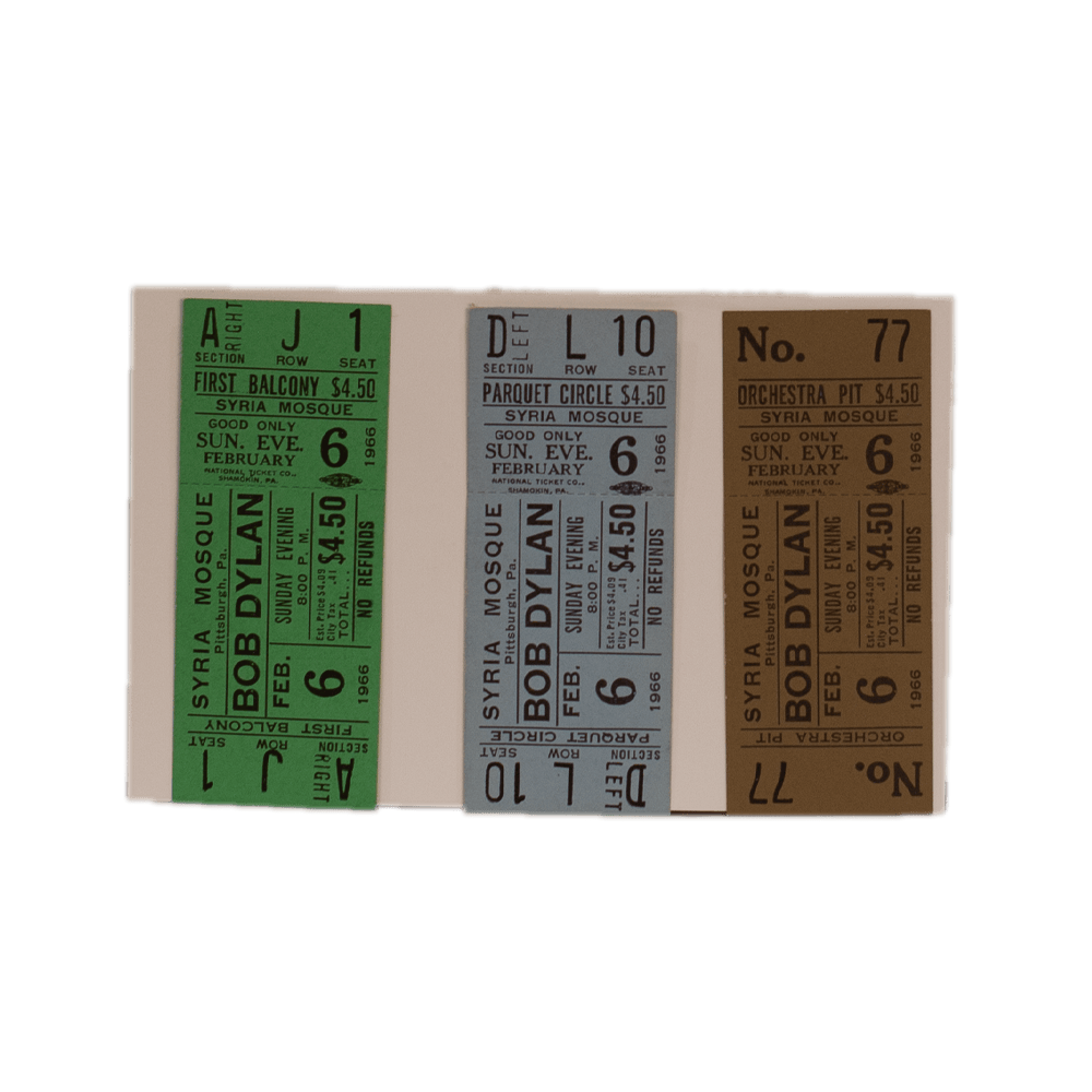 Dylan, Bob -- 1966 Syria Mosque Tickets [Miscellaneous Ephemera]