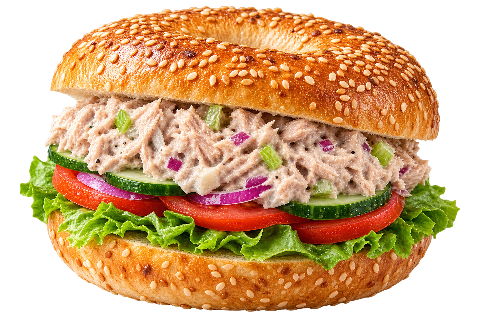 Tuna salad bagel