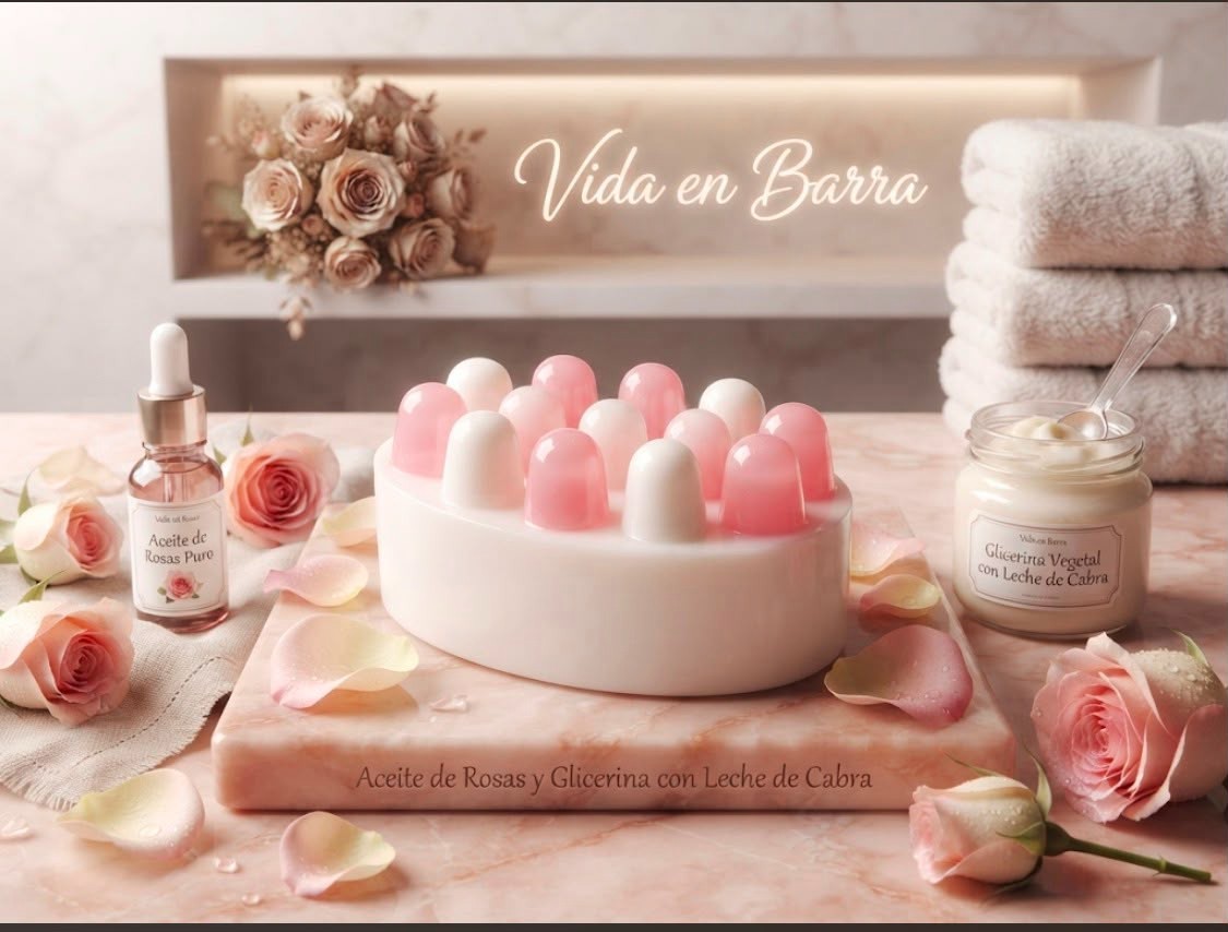 Jabón de Leche de Cabra y Rosas