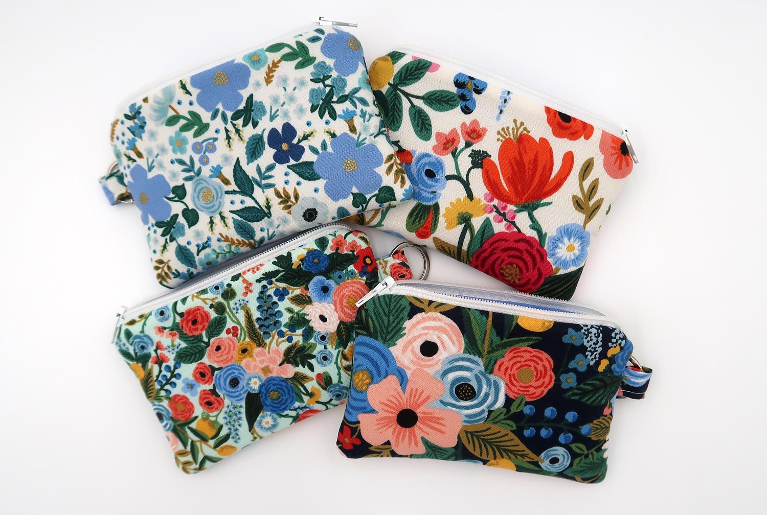 Keychain Pouch – Rifle Paper Co Florals – handmade keychain pouch
