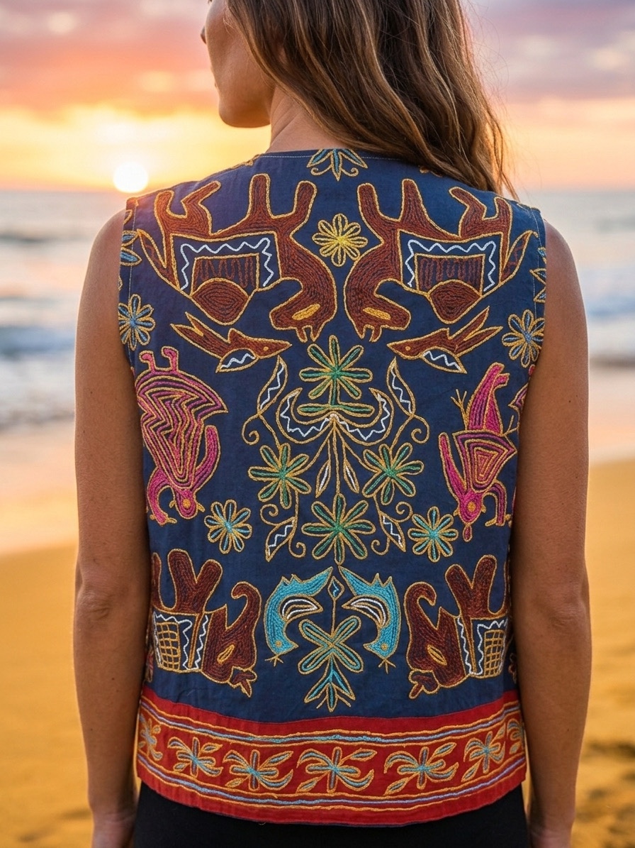 Tara's Thrifty Threads Artist 100% Upcycled Tapestry Vest Size S/M