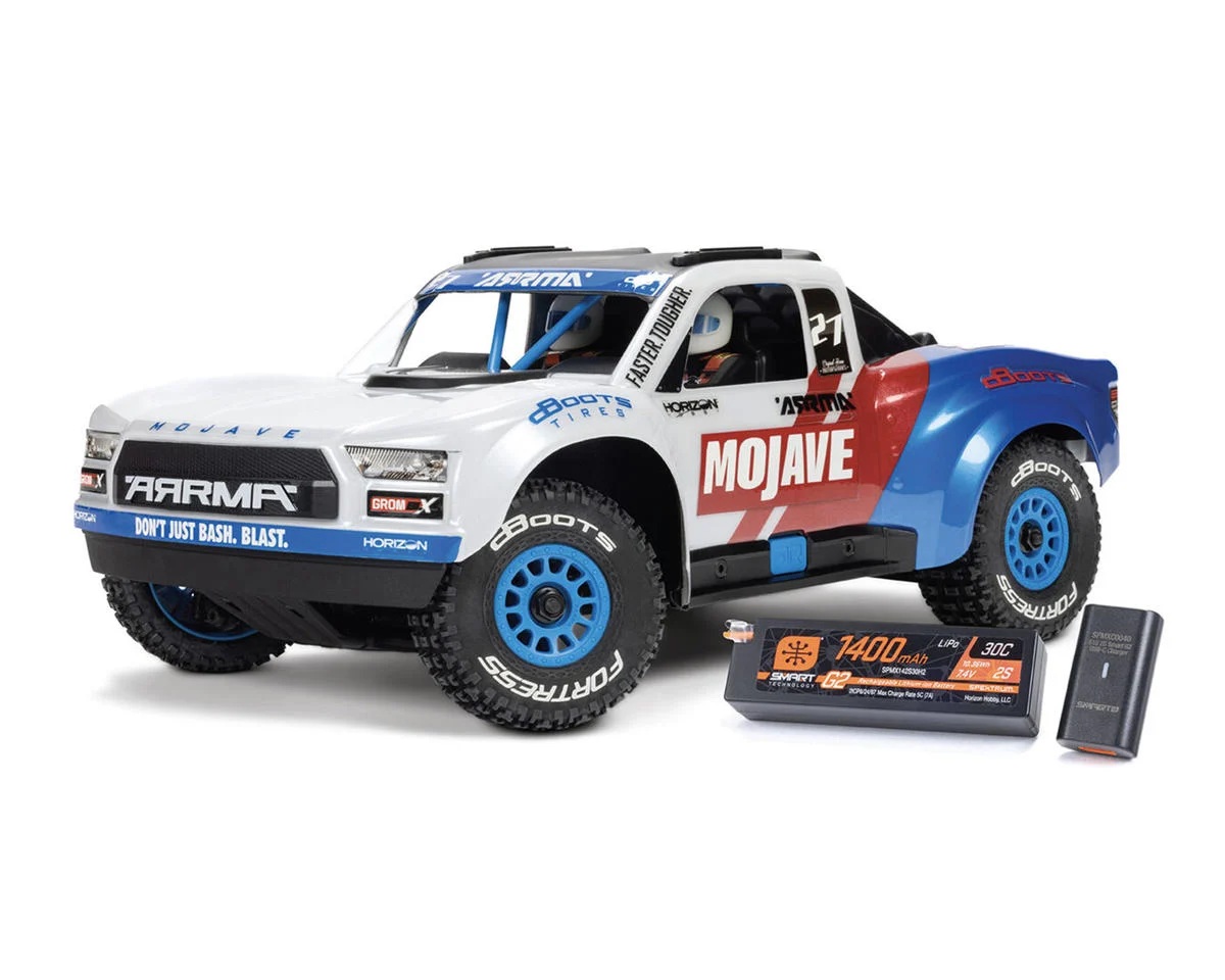 ARRMA RC Truck Mojave Grom 4x4 223S BLX Brushless Small Scale Desert Truck RTR with DSC, Battery & Charger Included, White