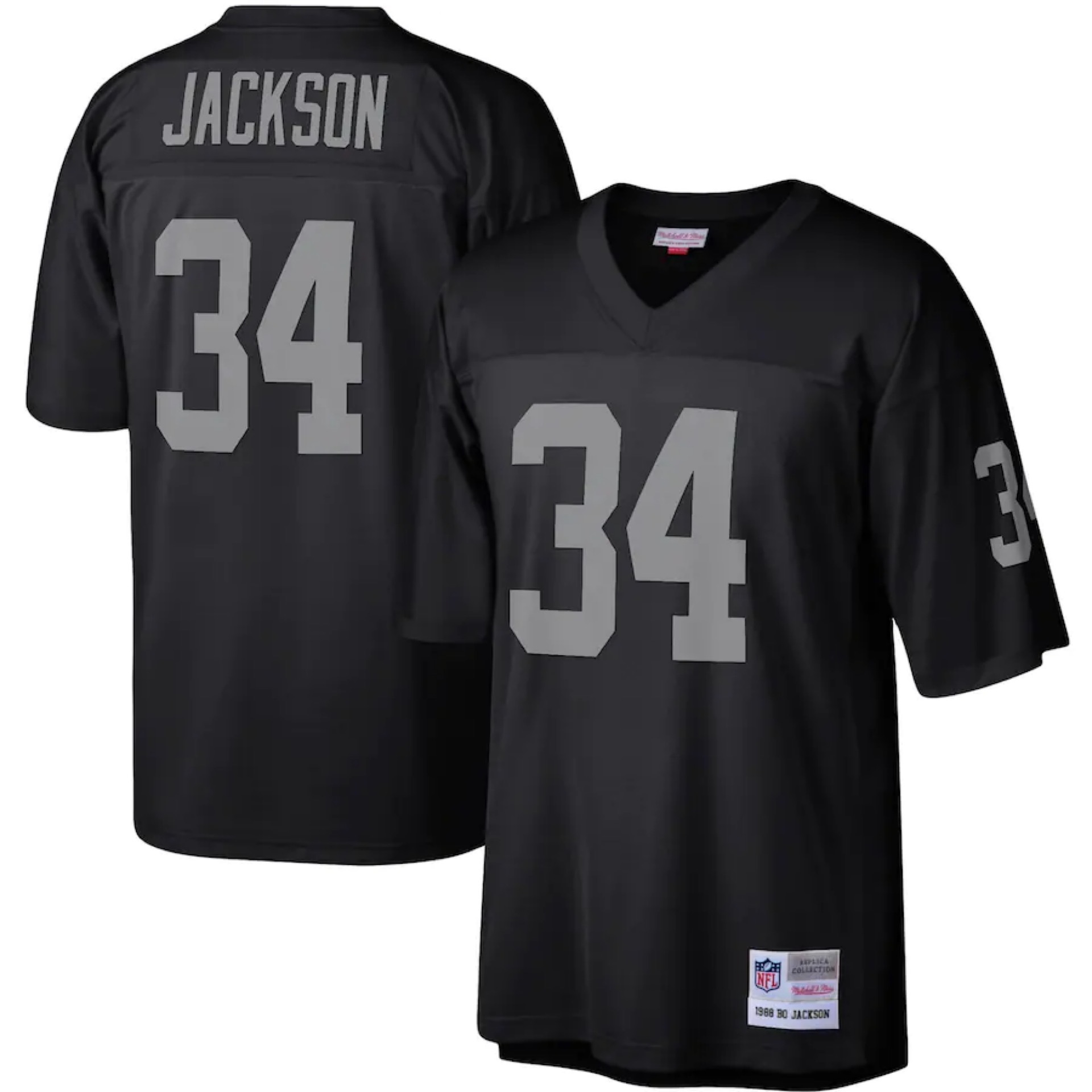 Los Angeles Raiders 1988 Bo Jackson #34 Black Mitchell and Ness Jersey