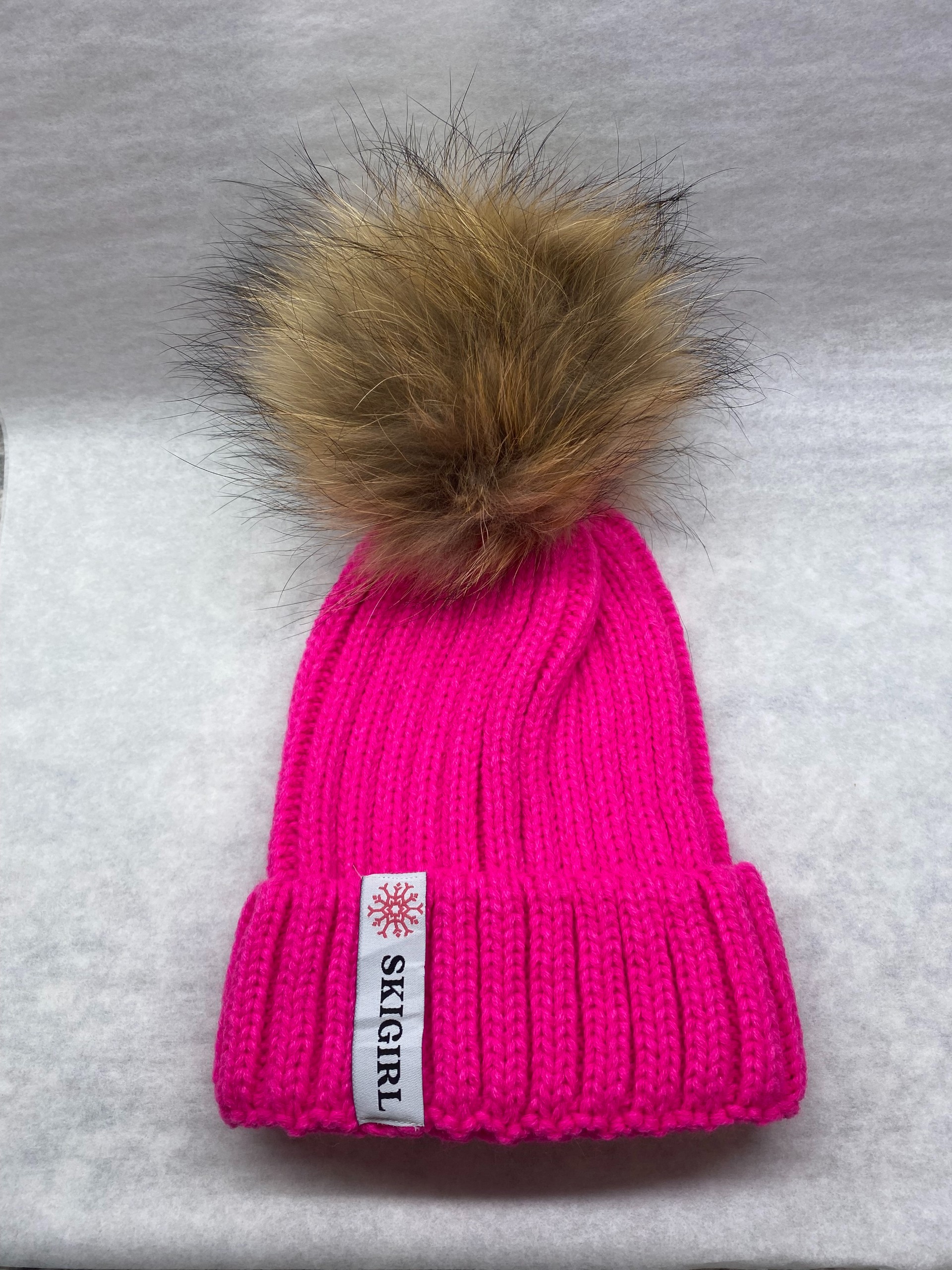 Skigirl Fur Pom Beanie