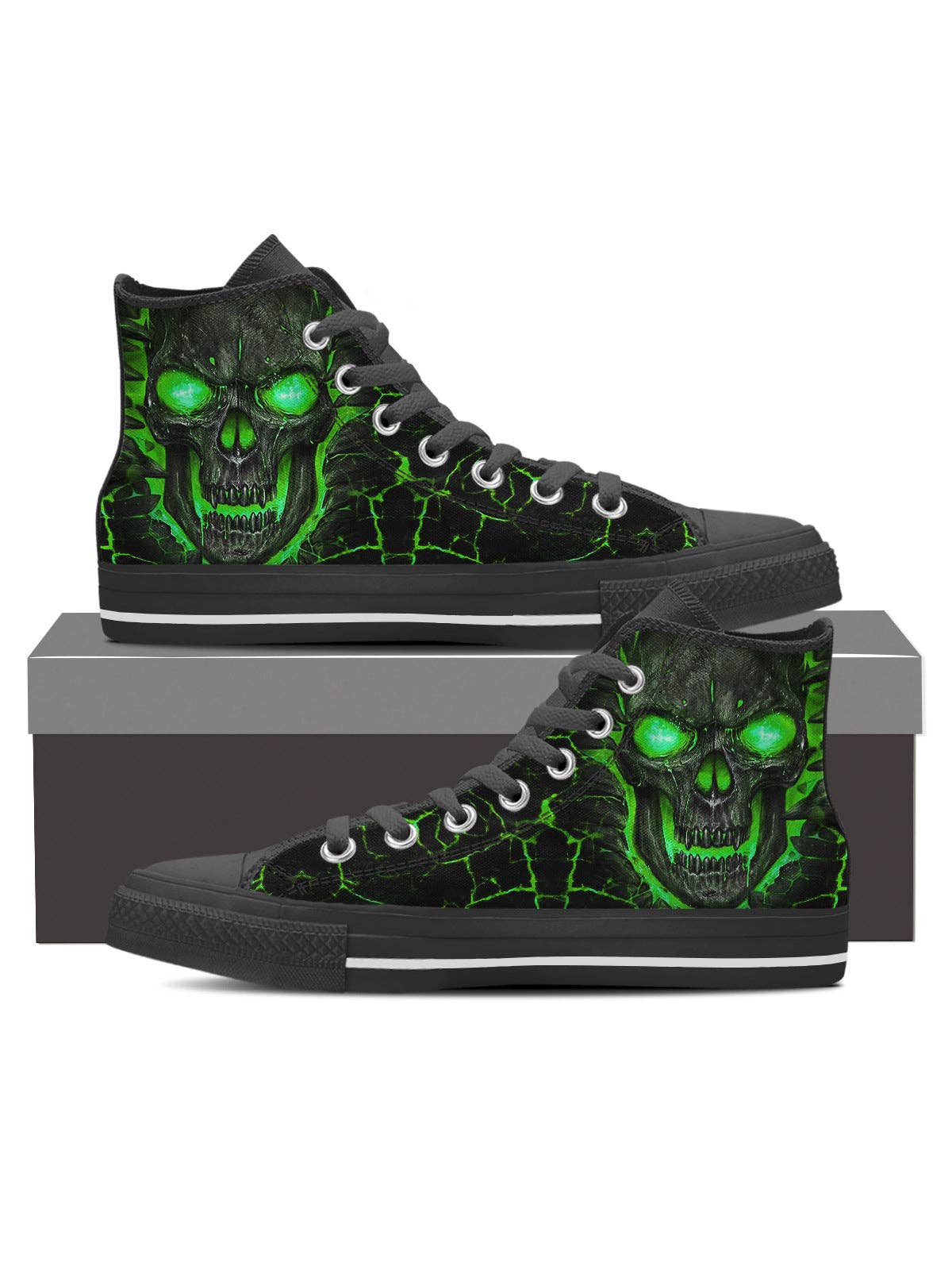 Skull Print Canvas Shoes For Lovers