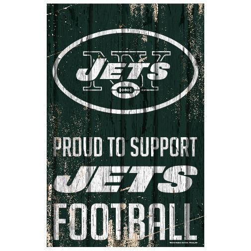 New York Jets Proud to Support Wooden Sign 11x17"