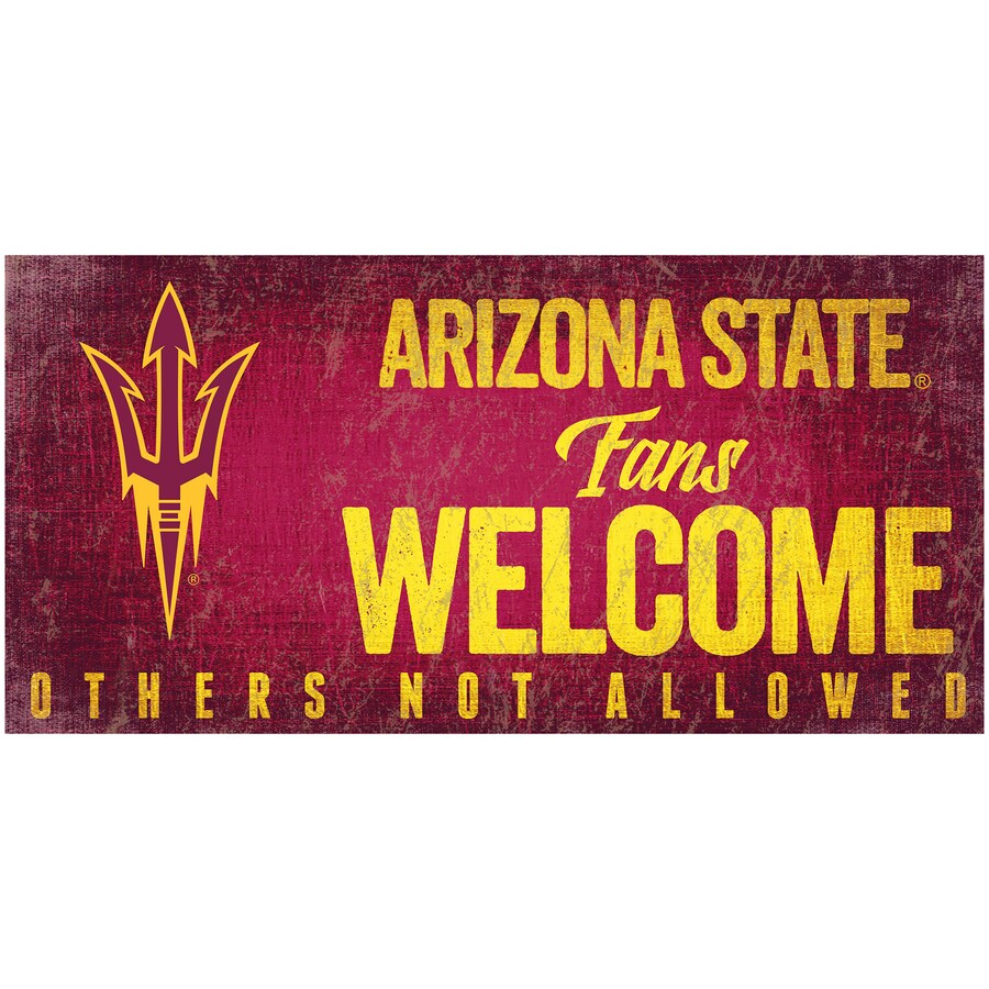 Arizona State Sun Devils Wood Sign Fans Welcome 12x6