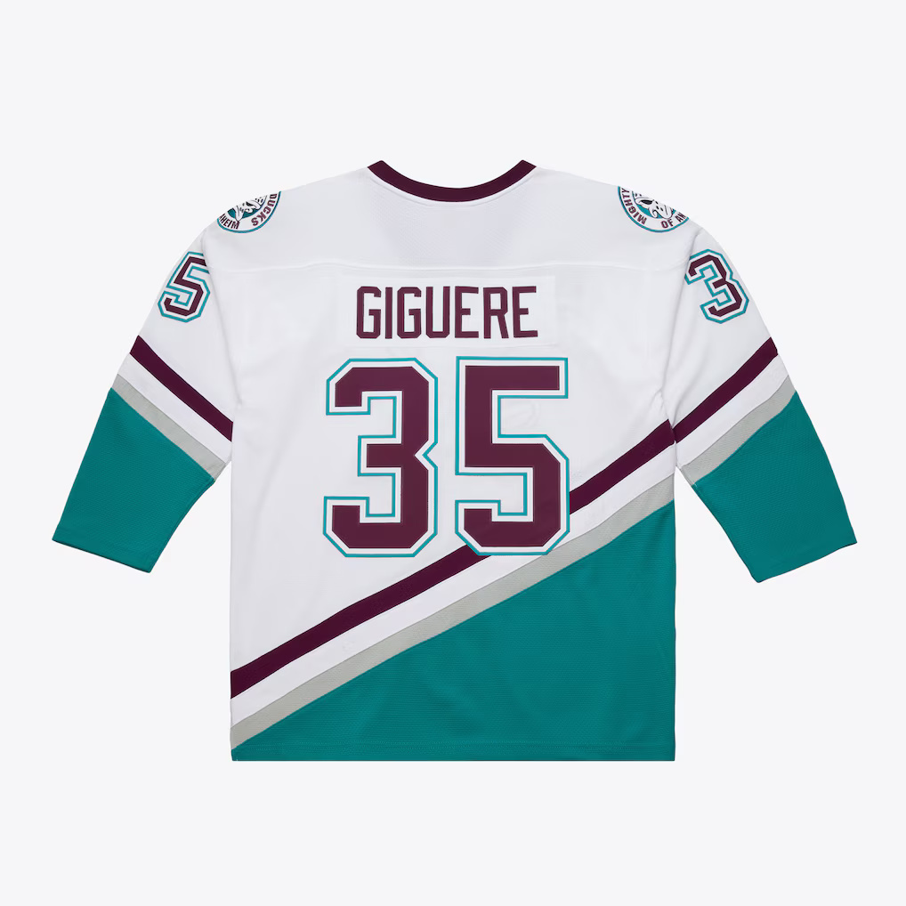 Anaheim Ducks 2002-03 Jean-Sebastien Giguere #35 White/Teal Power Play Jersey