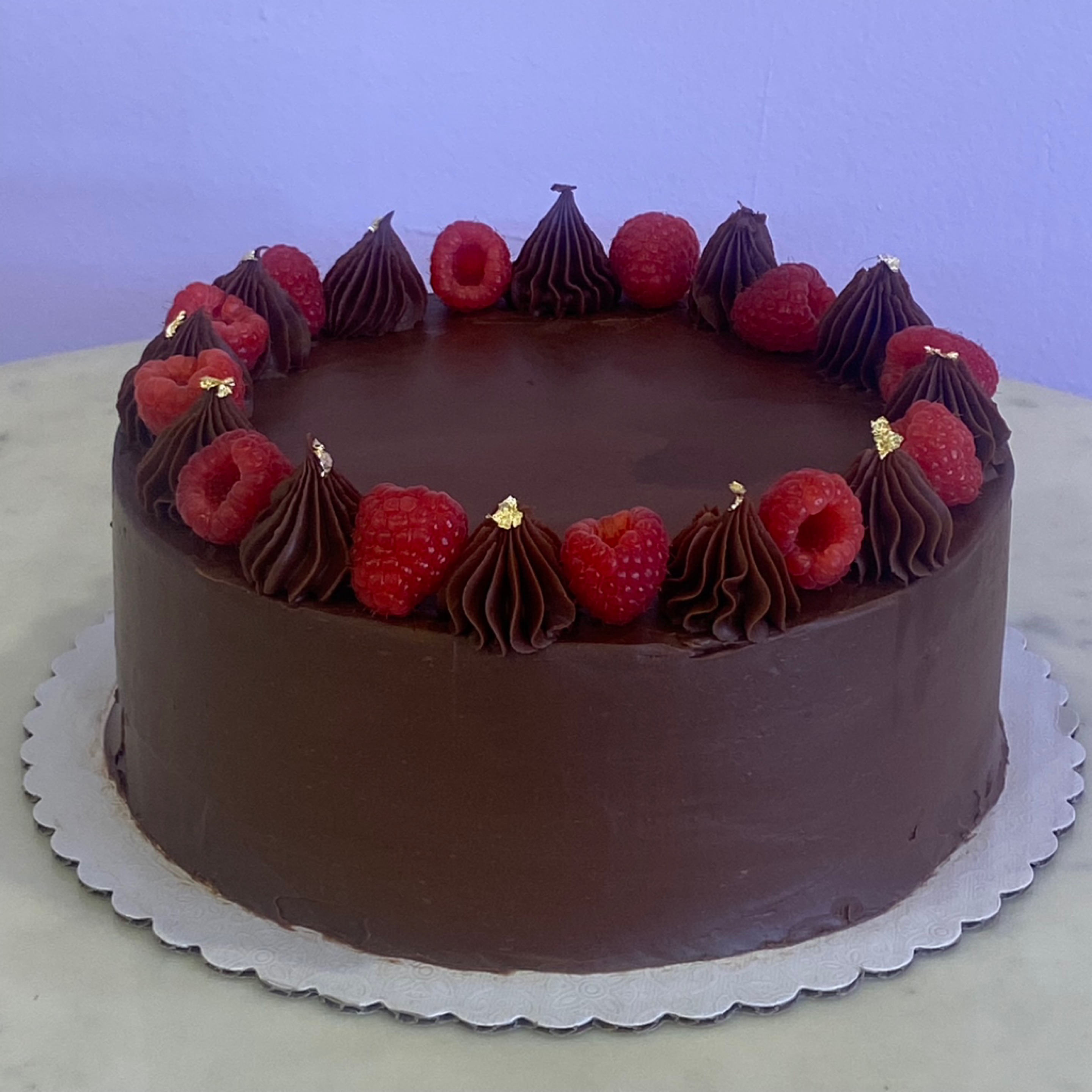 Raspberry Chocolate Ganache  Cake