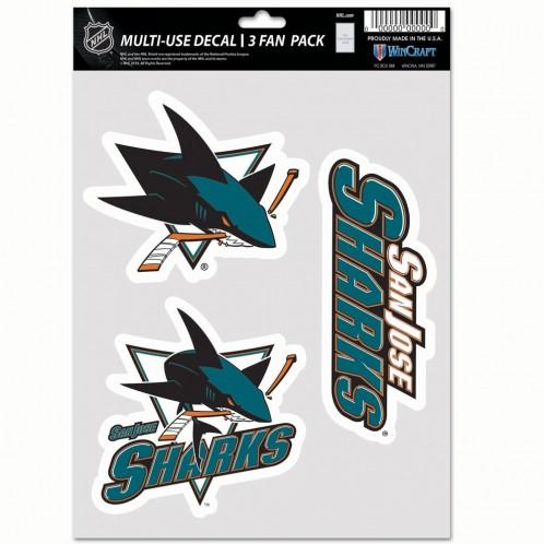 San Jose Sharks Multi Use 3 Pack Fan Decals