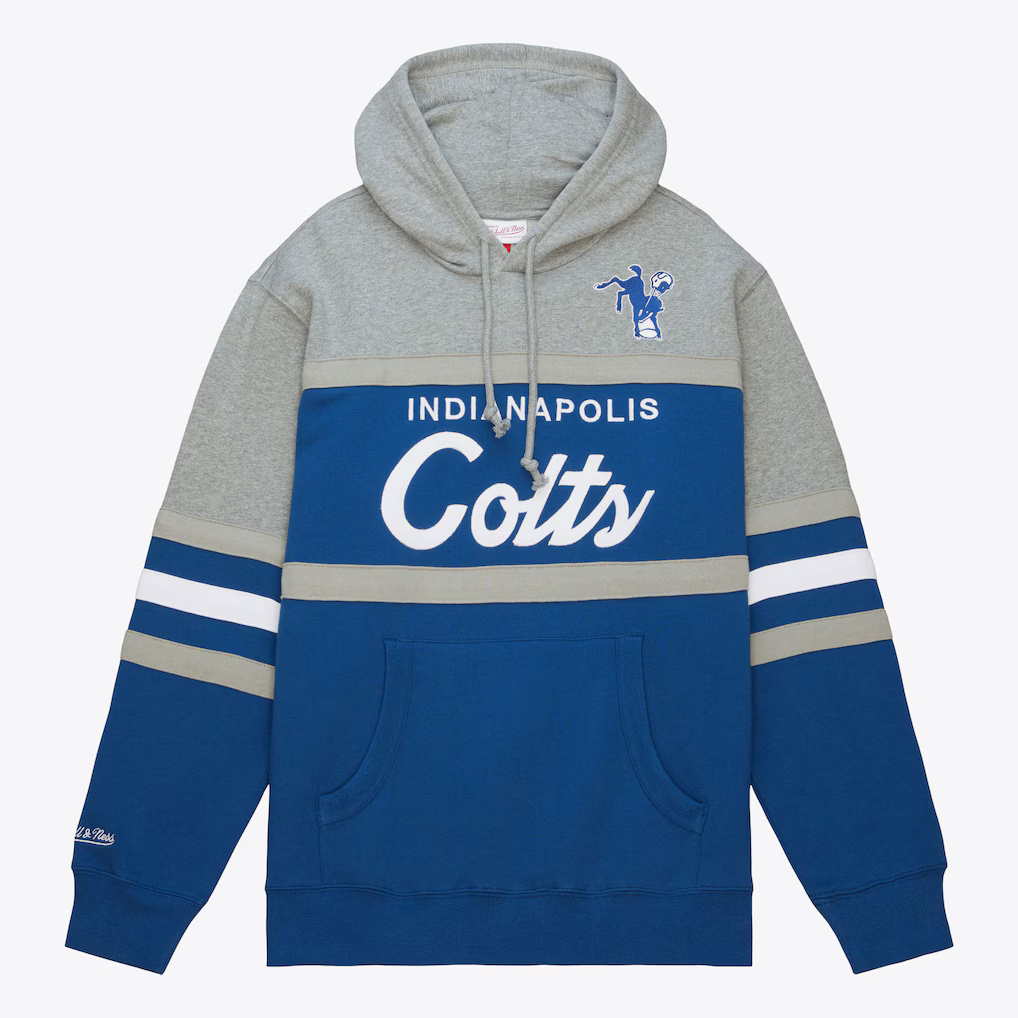 Indianapolis Colts Retro Script Mitchell and Ness Hooded Sweatshirt