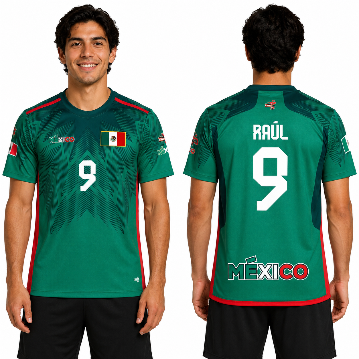 Mexico Raul Jimenez #9 Replica Green Home Soccer Jersey