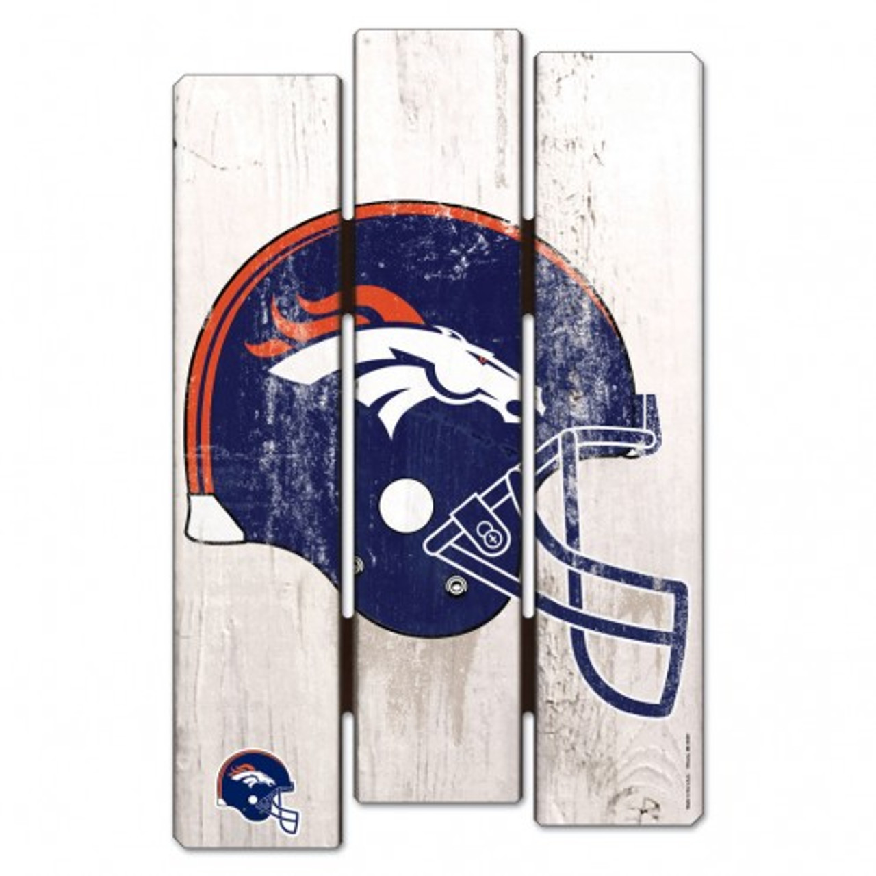 Denver Broncos Wood Fence Plank Sign 11x17"