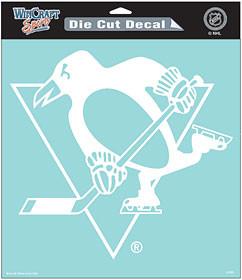 Pittsburgh Penguins White Perfect Cut Decal 8x8"