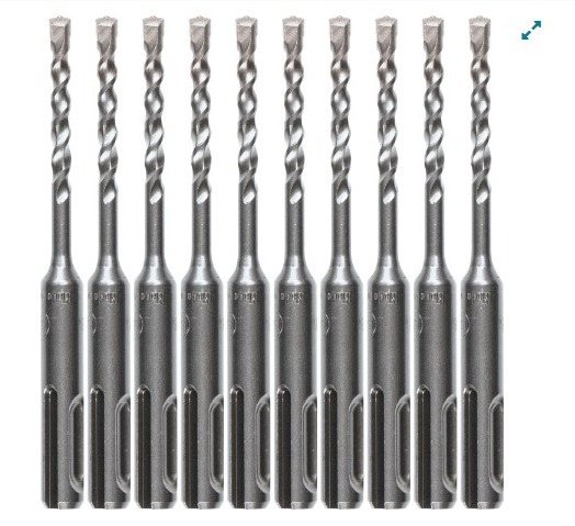 3/16" x 4" SDS‑PLUS Bit, 2‑Cutter, 10/pk