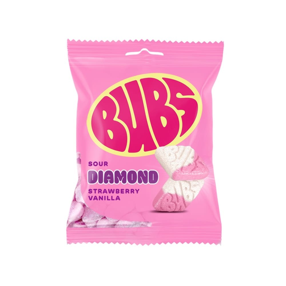 Bubs Sour Diamond Strawberry Vanilla Swedish Gummies 5.5 oz 8 ct