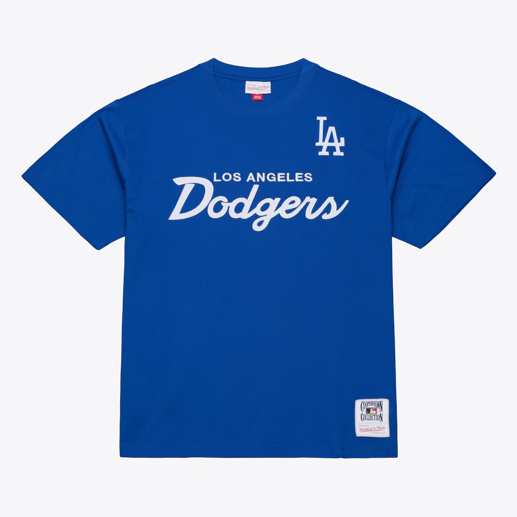 Los Angeles Dodgers Head Coach Mitchell & Ness Embroidered Retro Script Shirt