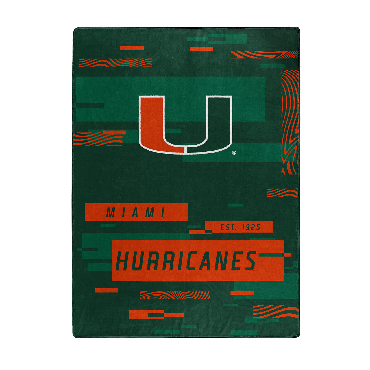 Miami Hurricanes Digital Design Raschel Blanket 60x80"