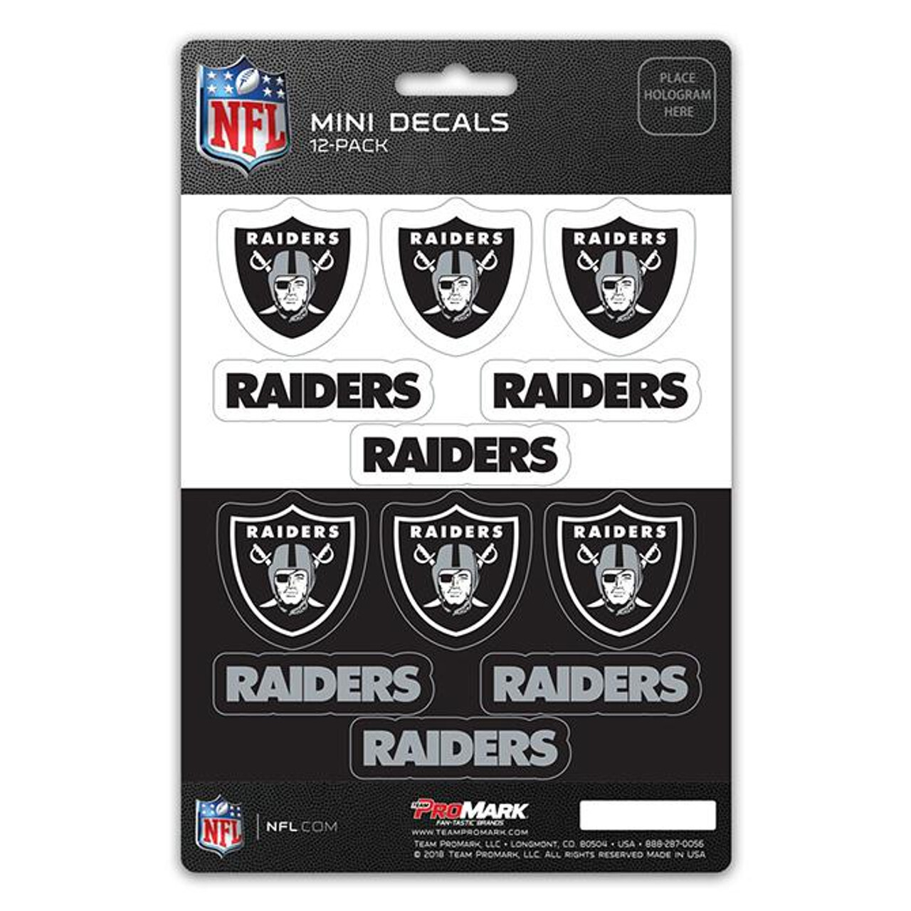 Las Vegas Raiders Mini Decals 12pk Set