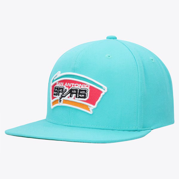 San Antonio Spurs Teal Mitchell and Ness Snapback Hat
