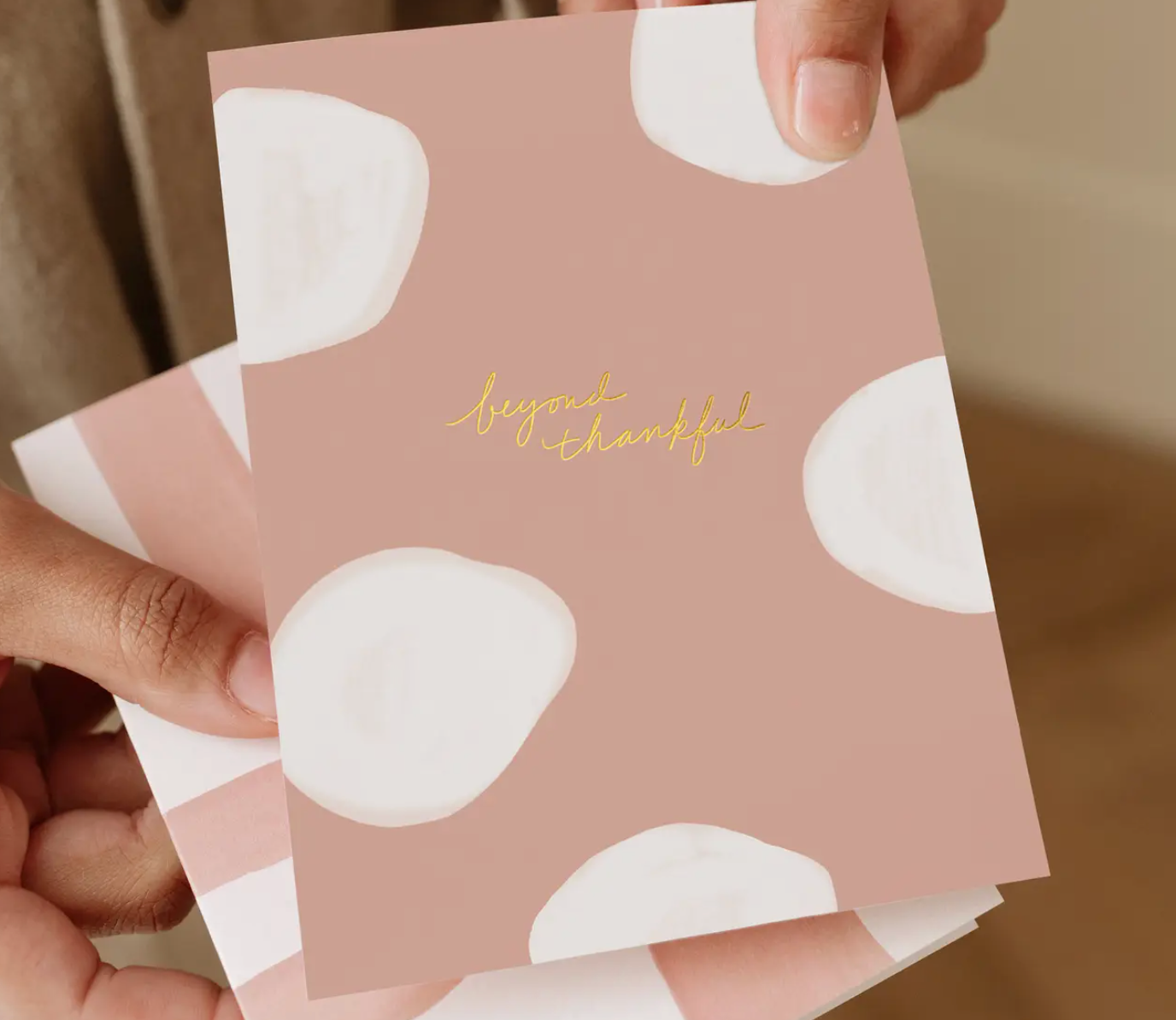 Beyond Thankful Dots Rose Card