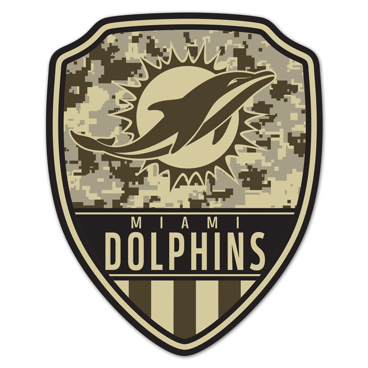 Miami Dolphins Wood Shield Shaped Sign - 11x14"
