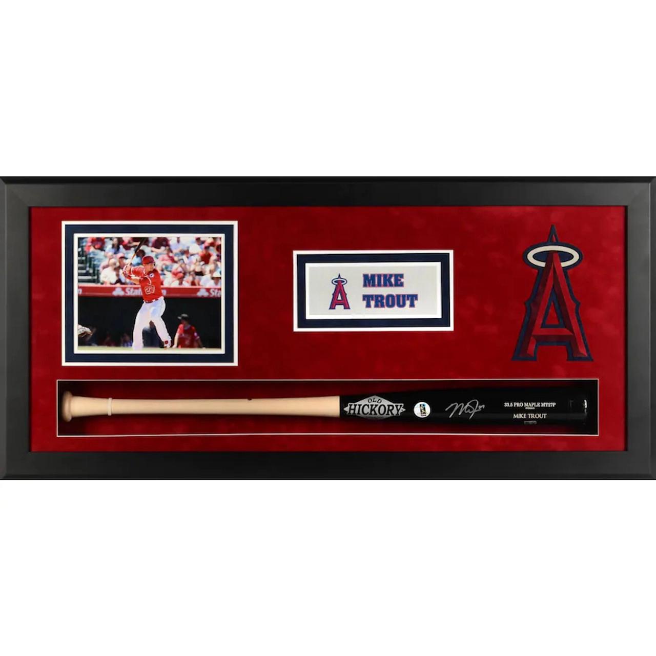 Los Angeles Angels Mike Trout Certified Framed Autographed Hickory Bat
