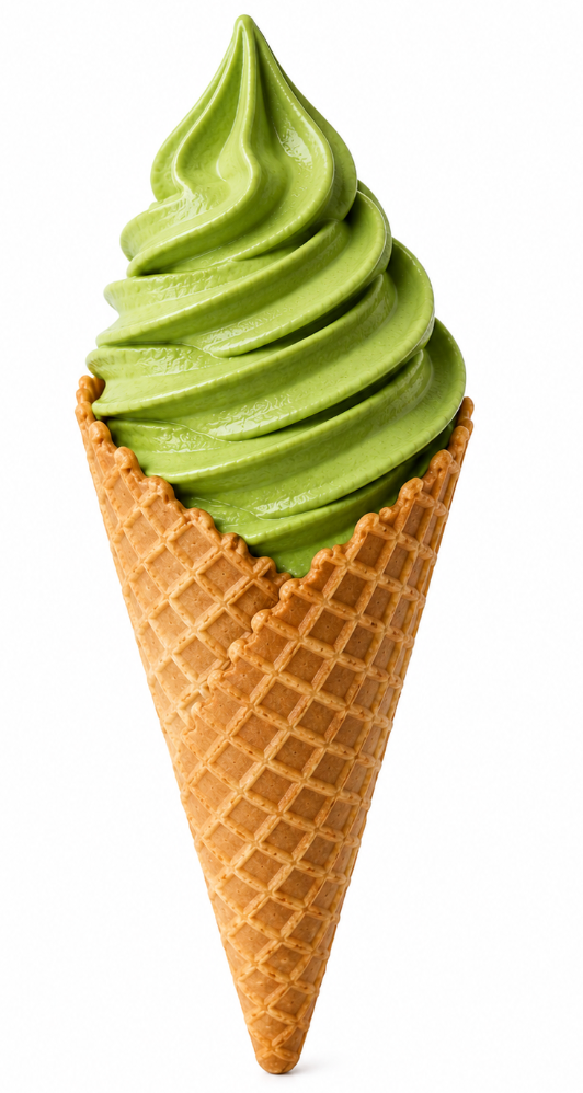Matcha Soft Serve with Waffle Cone