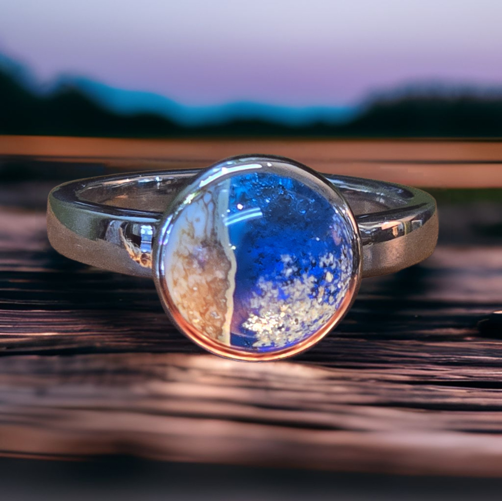 Cremation Ocean Ring by Moss Creek Art