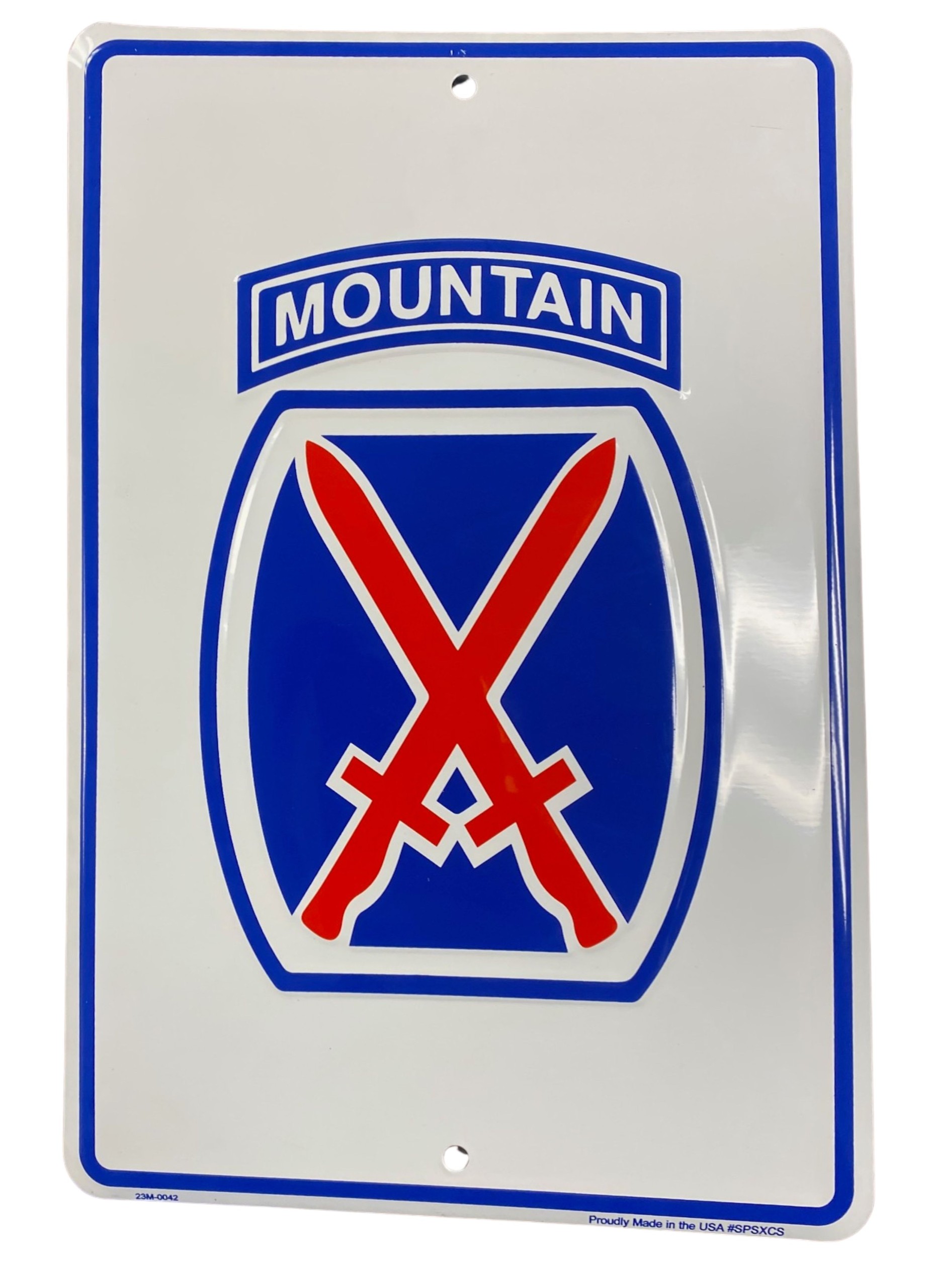 10th Mountain Metal Sign 8"x12"