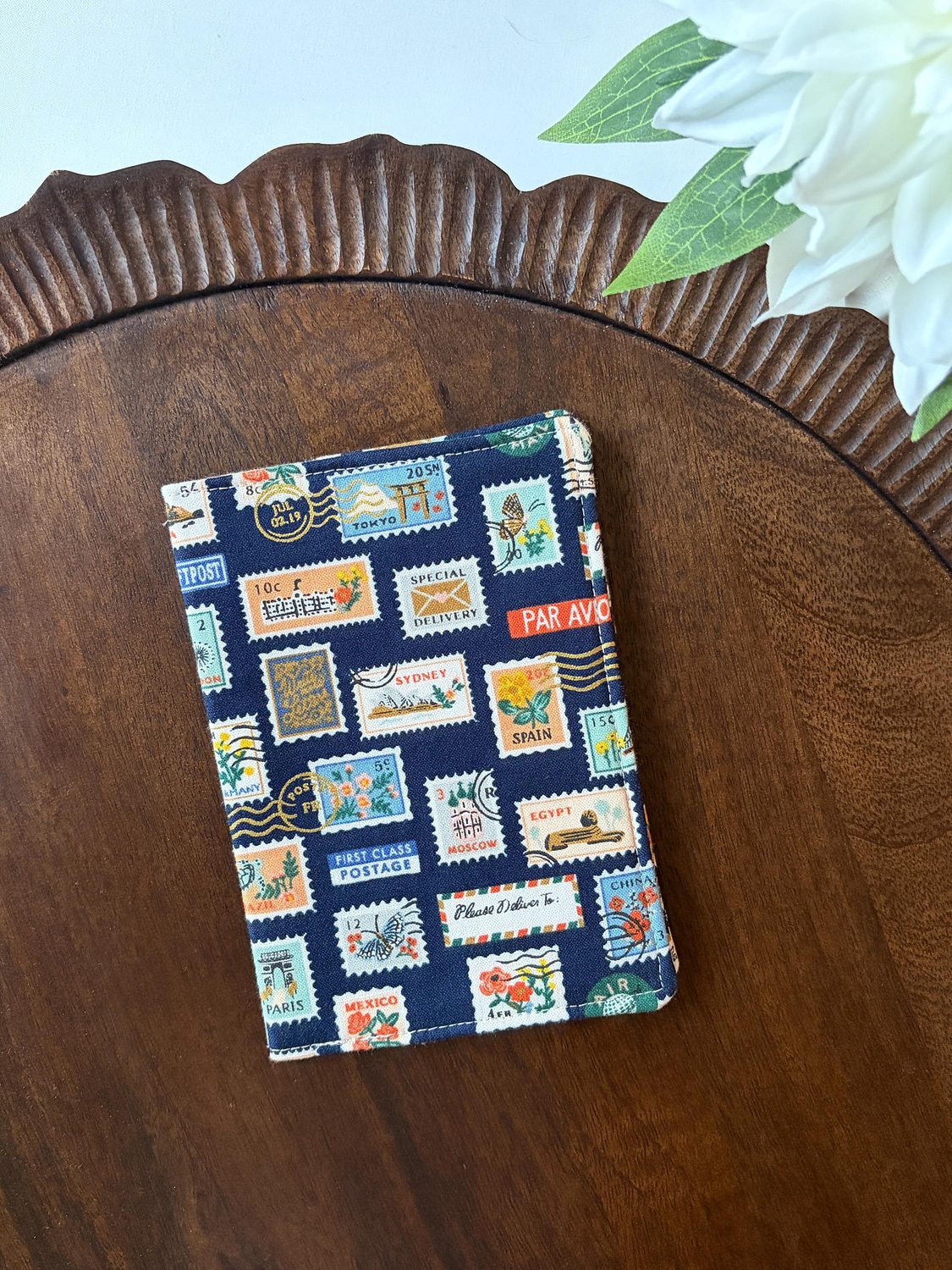 Passport Cover – Postage Stamps Navy, photo 2 of 4