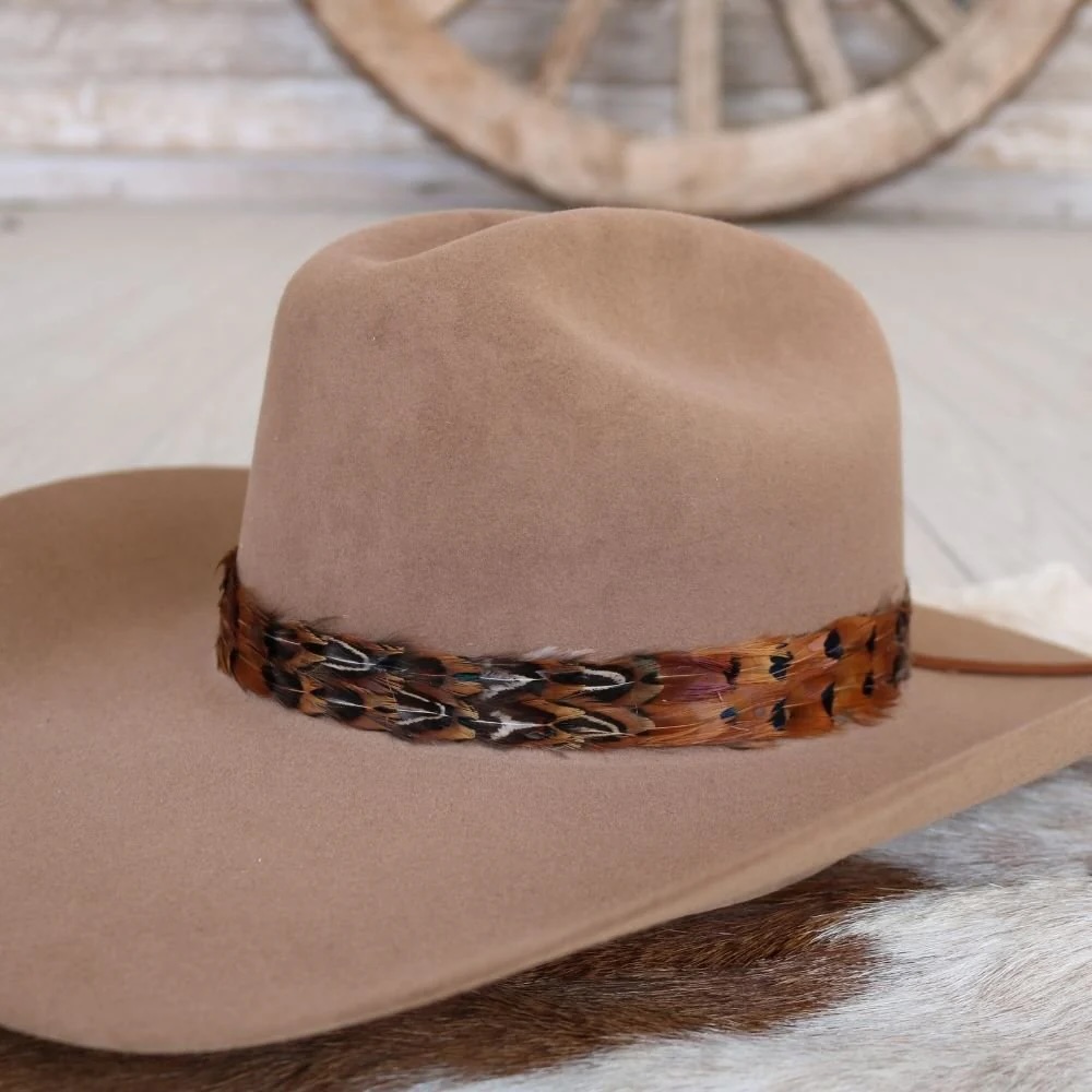 Willow - Western Feather Hat Band - Rust