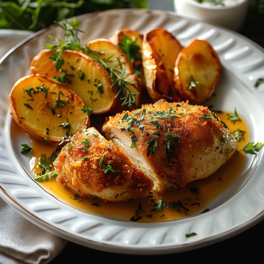 ♨️ Eat it All - Baba's Lunch (Chicken Breast, Homemade French Fries and Pickles)