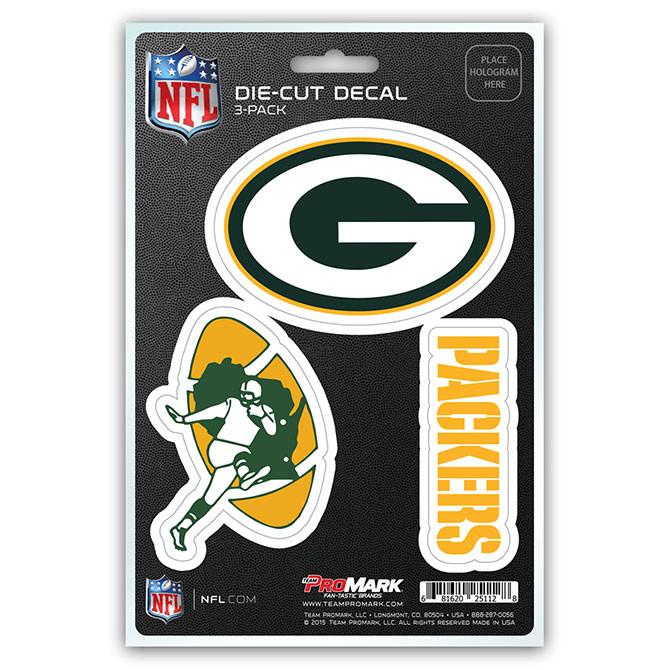 Green Bay Packers Die Cut Team Decals 3pk