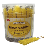 Espeez Yellow Banana Rock Candy On a Stick Jar 36 ct 6.5 "