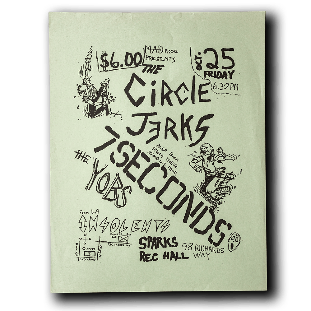 Circle Jerks --Circa 1980s [Handbill]
