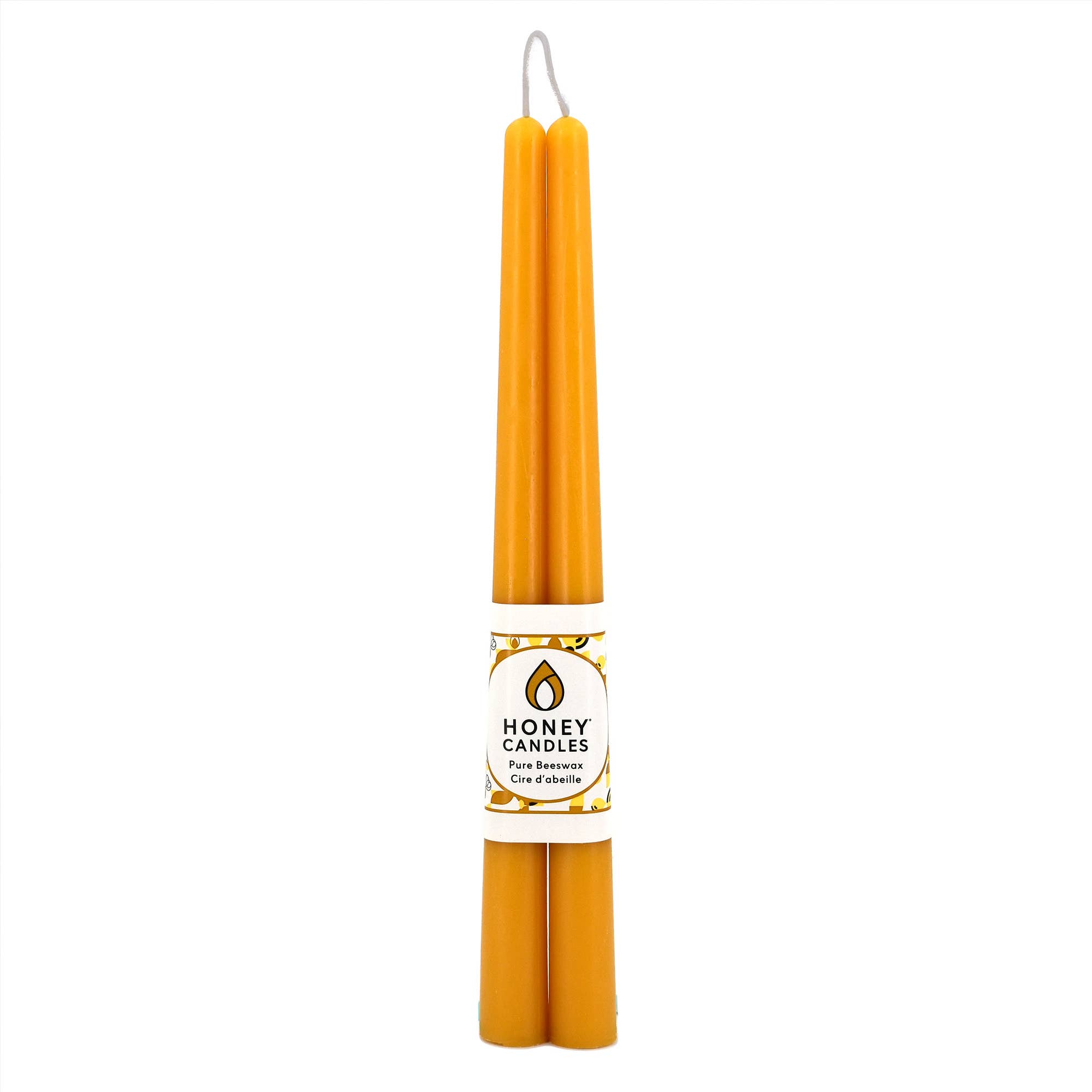 Beeswax Candlesticks 12" Taper Pair- Natural