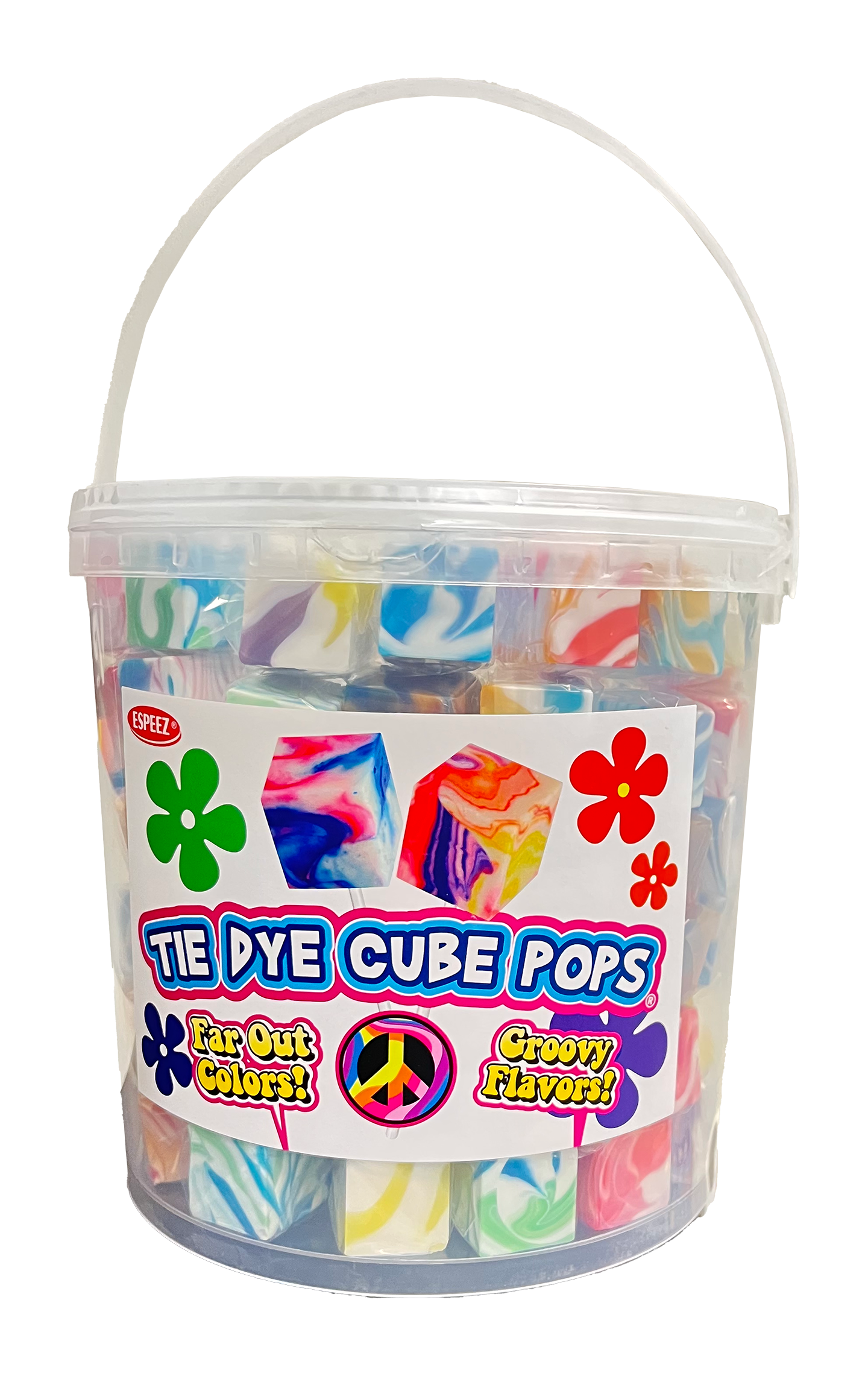 Espeez Retro Cube Pop Lollipop Tie Dye 100 ct Tub
