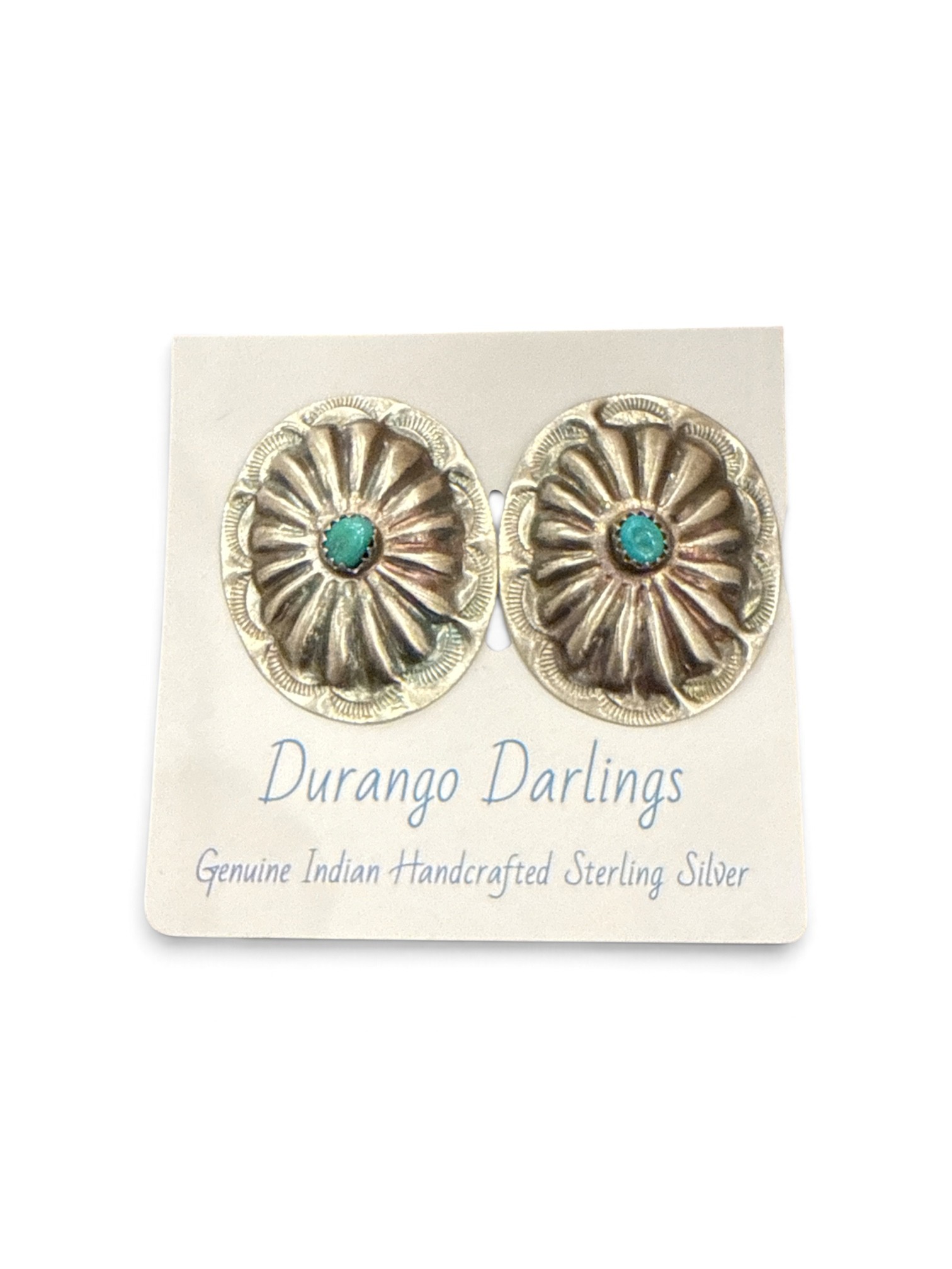 Durango Darlings - Large Oval Silver Turquoise Center