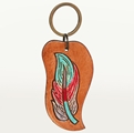 AD Leather Key Chain Feather Shaped