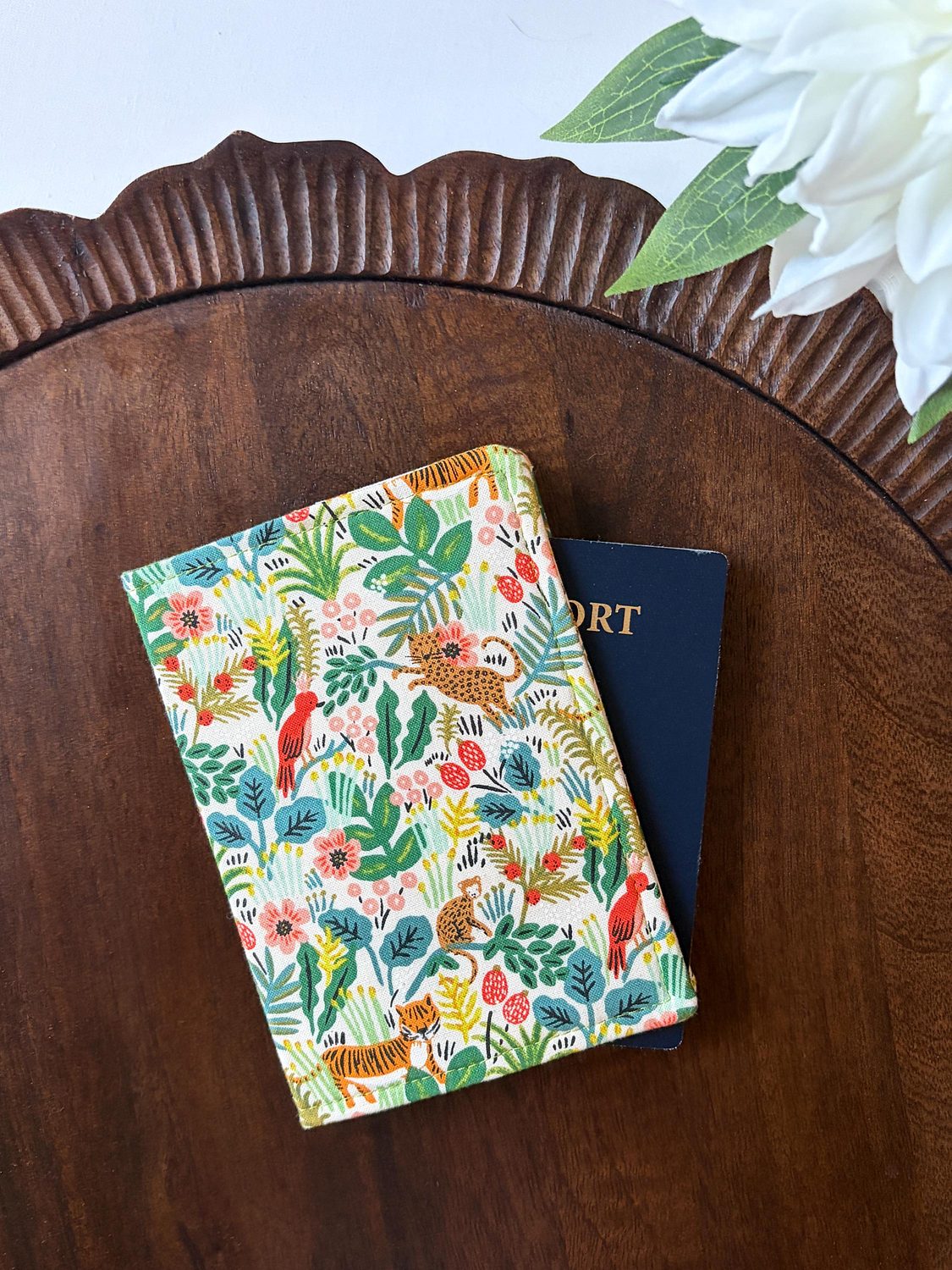 Passport Cover – Menagerie Jungle – handmade passport cover
