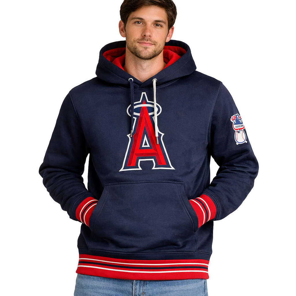 Los Angeles Angels Playoff Win Mitchell and Ness Hooded Sweatshirt
