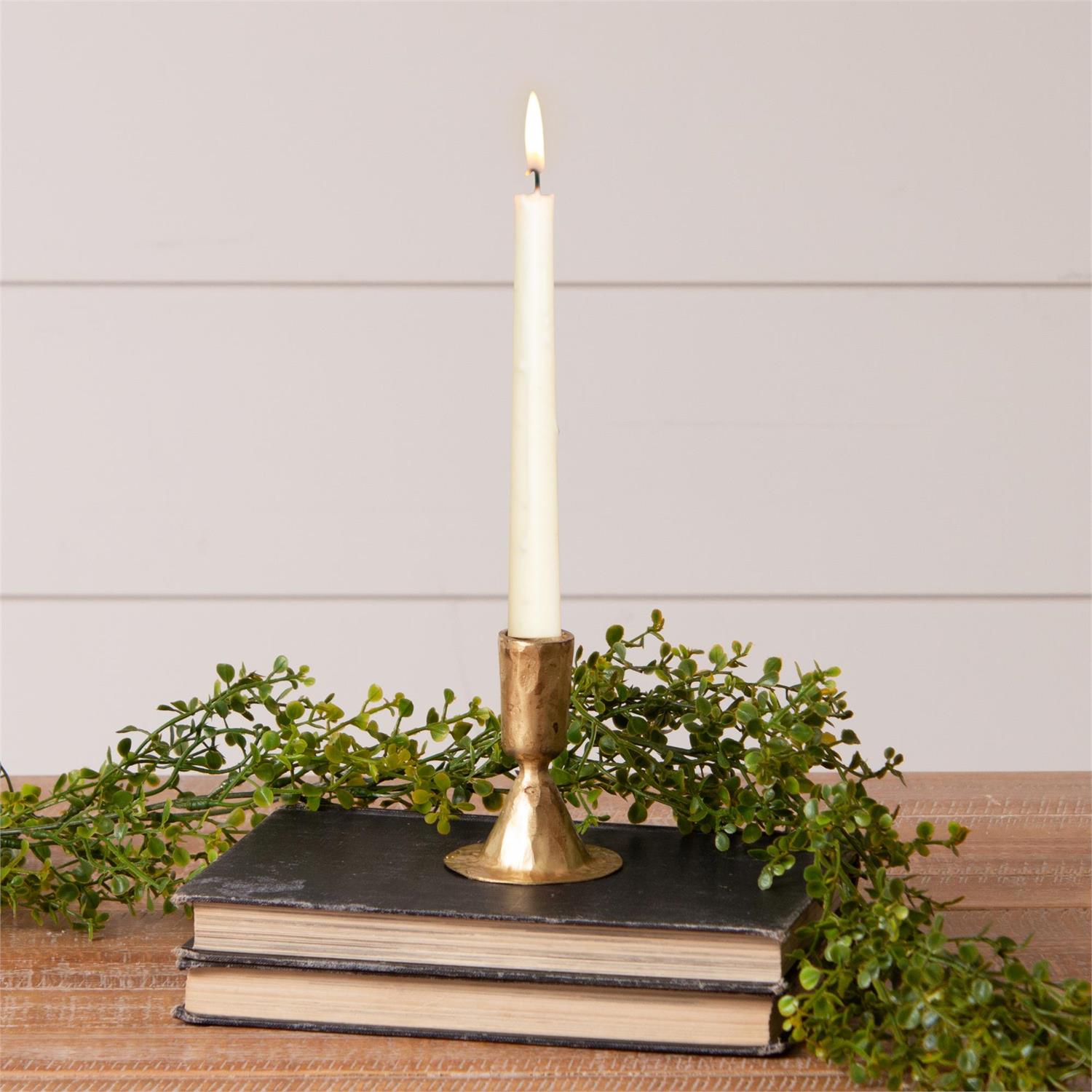 gold hammered candle holder