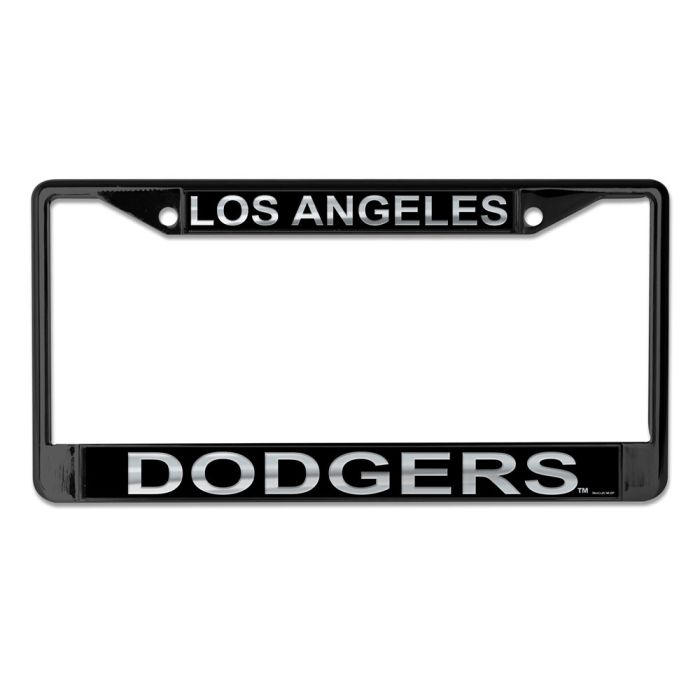 Los Angeles Dodgers Black/Silver Laser Chrome License Plate Frame